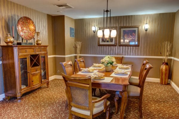 Private dining room in The Havens at Antelope Valley