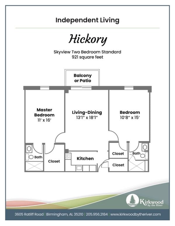 Kirkwood by the River hickory floor plan