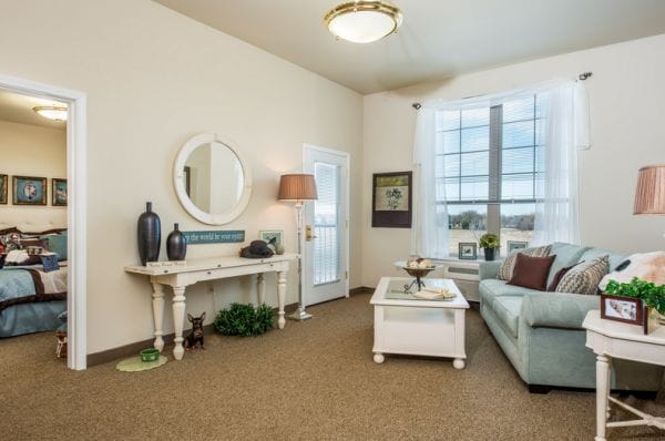Model residence living room in MorningStar of Boise