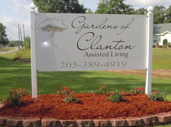 The Garden of Clanton entrance sign