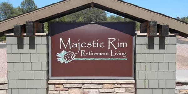 Majestic Rim Retirement Living community entrance sign