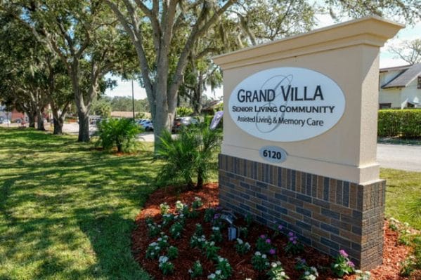 Entrance sign at Grand Villa of New Port Richey