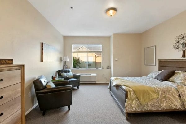 Bedroom in Model Apartment at Claremont Place