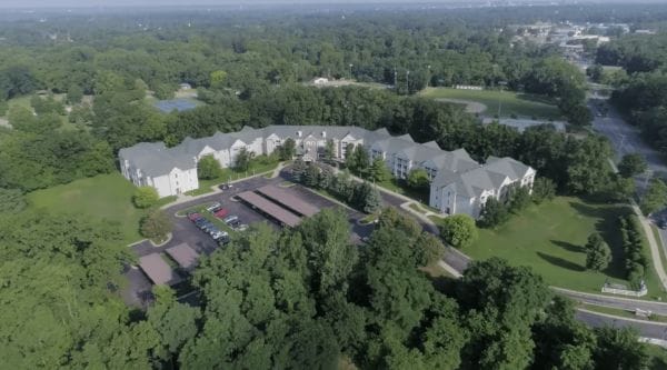 Aerial view of the property at Baldwin House Grand Rapids