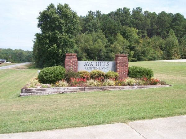 Entrance sign to Ava Hills