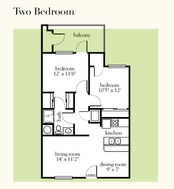 Atria Chandler Villas IL 2 Bedroom floor plan