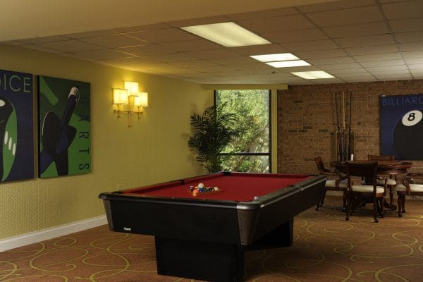 Addington Place at College Harbor billiards room
