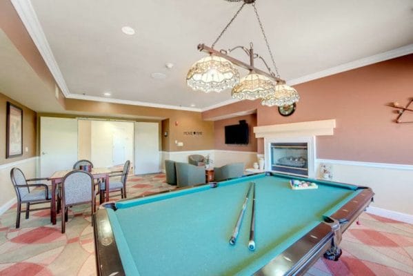 Activity Room with Billiards at Regency Grand of West Covina