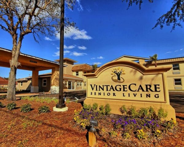 Vintage Care sign and building front