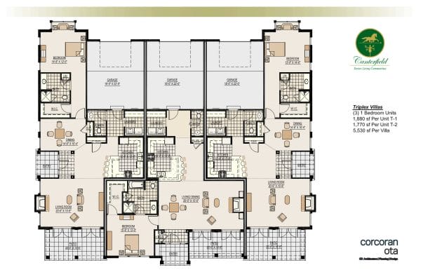 Canterfield of Bluffton 1 bedroom triplex floor plan