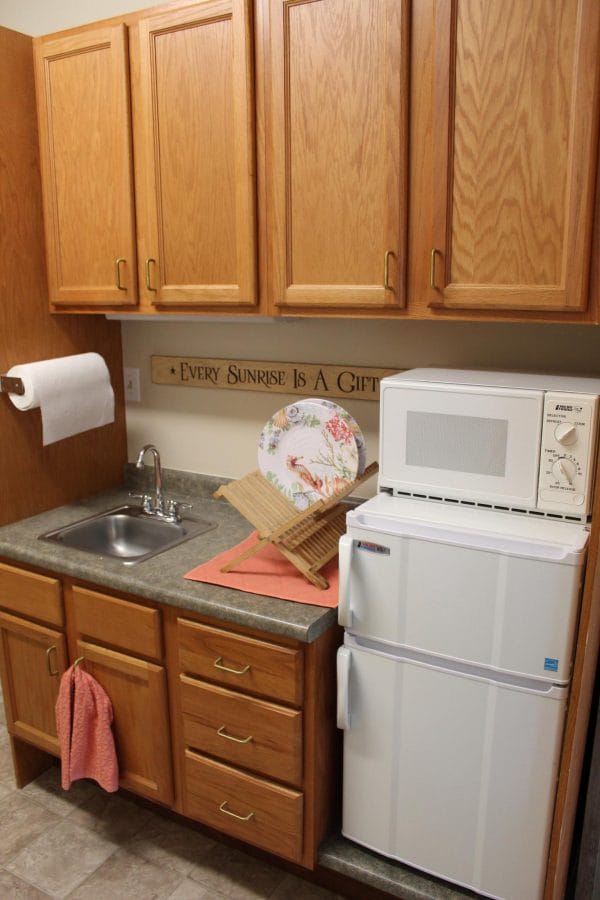 Kitchenette area in a Cape Cod Senior Residences home