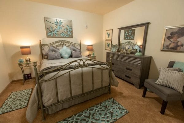 Bedroom in Model Apartment at Scholl Canyon Estates