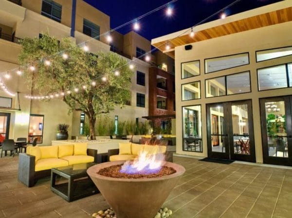Outdoor Courtyard with Firepit at The Village at Northridge