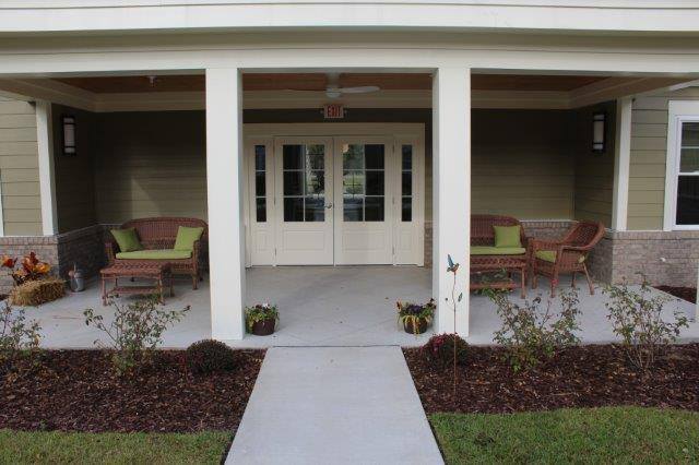 Inlet Coastal Resort covered porch for residents