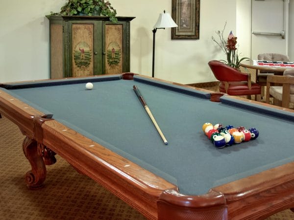 Rocky Ridge resident billiards room and pool table