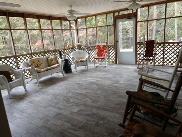 Screened in back porch for residents of Prince Place