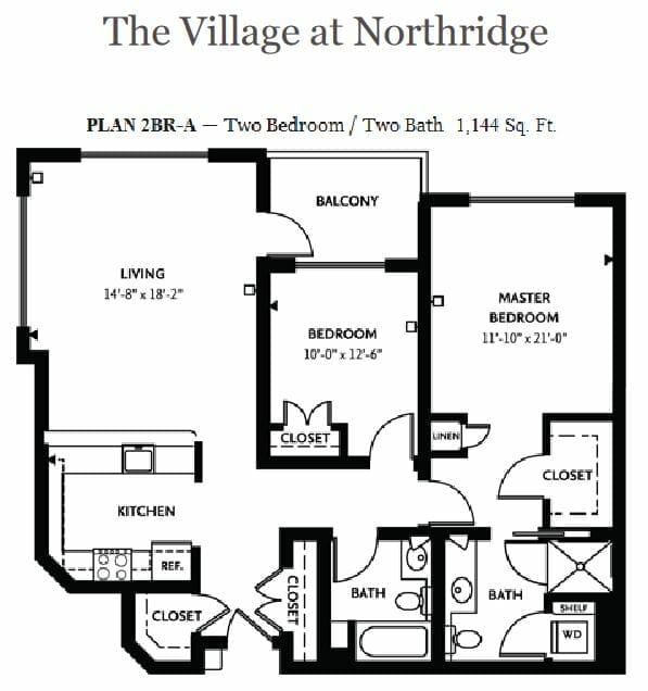 2BR-A Floor Plan at The Village at Northridge