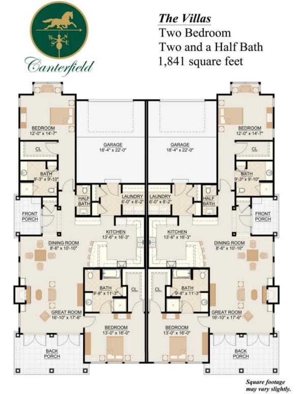 Canterfield of Bluffton 2 bedroom duplex floor plan