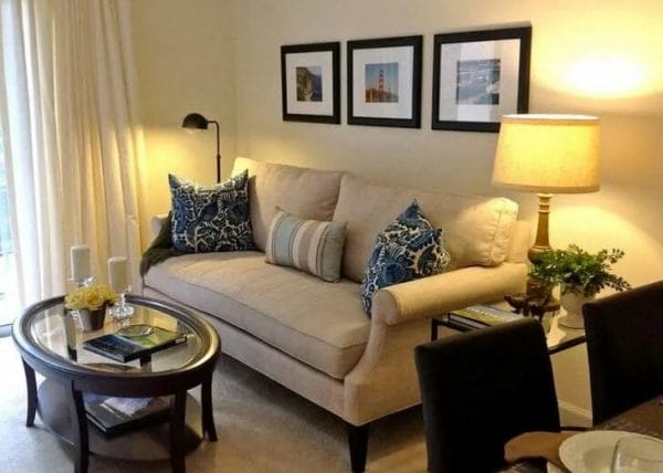 Living Room in Model Apartment at FountainGlen at Pasadena