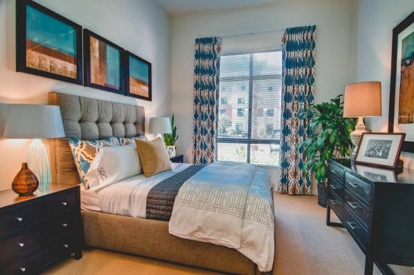 Bedroom in Model Apartment at The Village at Northridge