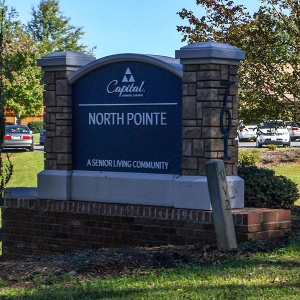 North Pointe Assisted Living front entrance sign