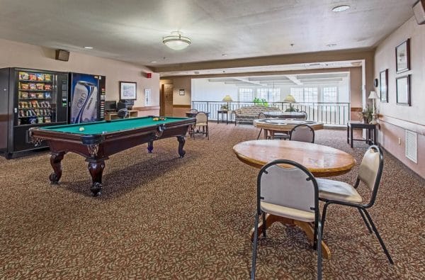 Game and billiards room in South Wind Heights
