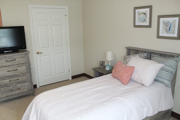 Cape Cod Senior Residences model home bedroom