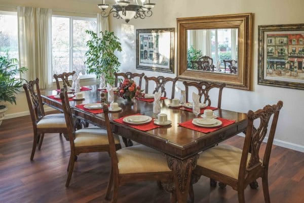 8 top table and chairs in the Truewood by Merrill, Roseville private dining room