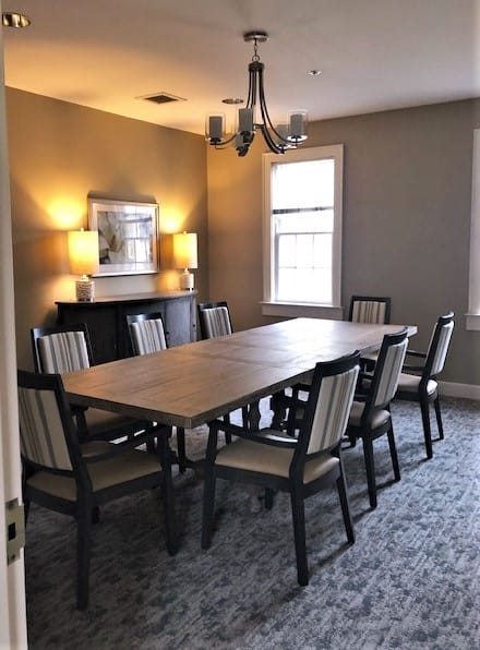 Private dining room with seating for 8 in Keowee Place