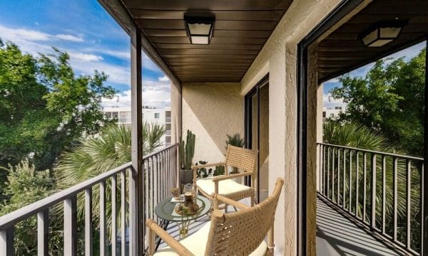 River Commons apartment balcony view