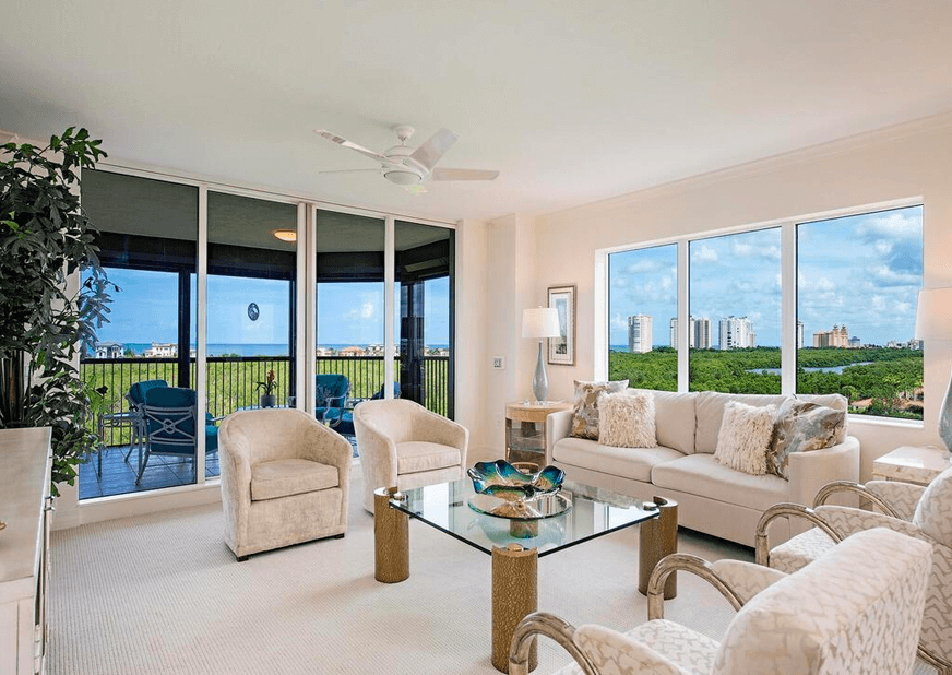 Panoramic views from a The Marbella at Pelican Bay residence