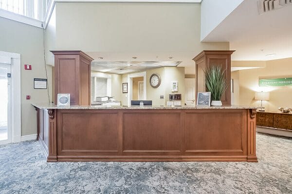 The Collier at Naples front desk reception area