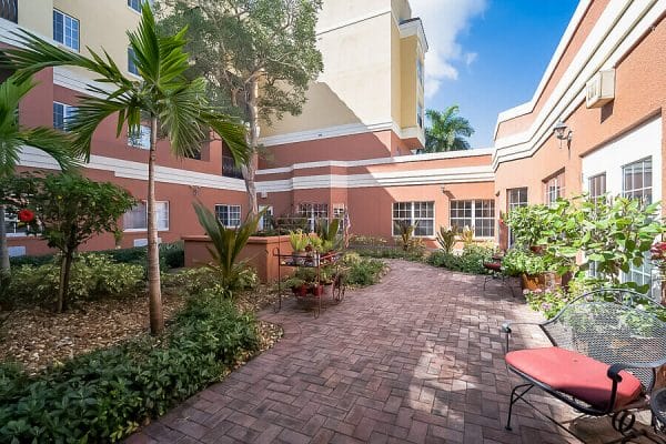 Tropical foliage in the The Collier at Naples courtyard
