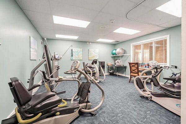 Exercise equipment in the The Collier at Naples fitness center