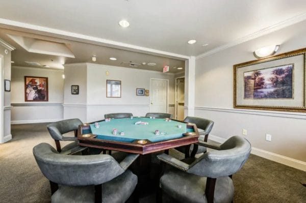 Game Room with Poker Table at Cypress Place