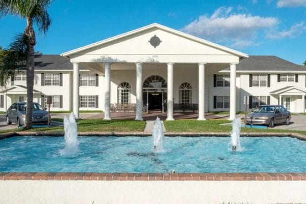 Waterfountains in front of Grand Villa of Delray East