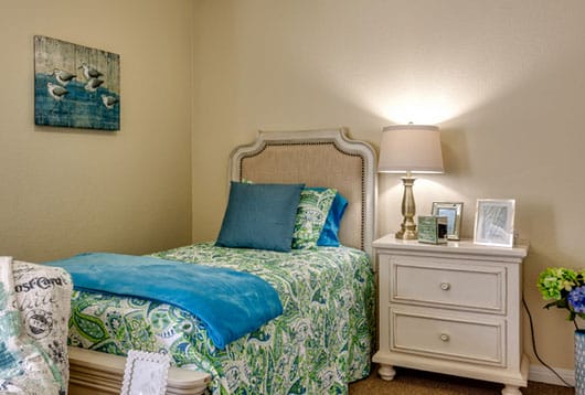 Kingswood Place Assisted Living Community model bedroom