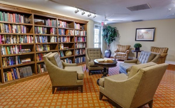 Community library and study room in Tucson Place at Ventana Canyon