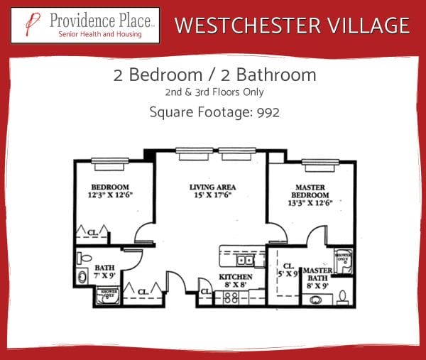Westchester Village at Providence Place 2bed/2bath C floor plan