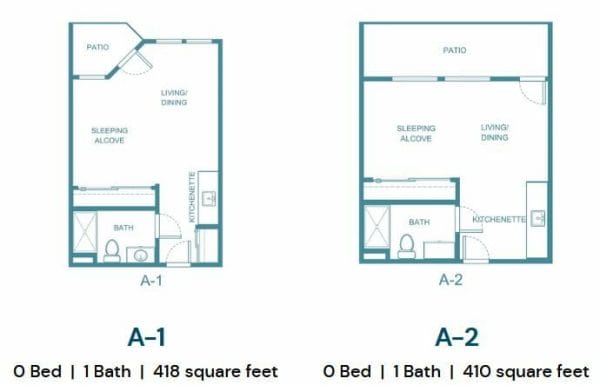 A1 and A2 Floor Plans at The Palms