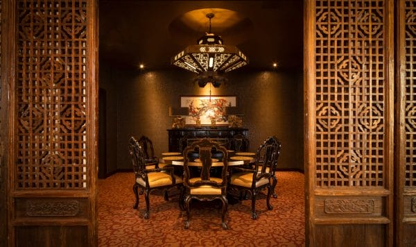 Private dining room with Oriental decor at Aegis Gardens Newcastle