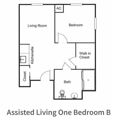 Assisted Living One Bedroom B at Capistrano Senior Living