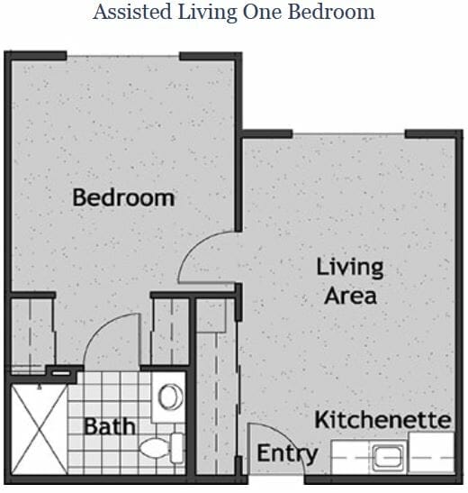 Assisted Living One Bedroom Floor Plan at The Palms at Bonaventure