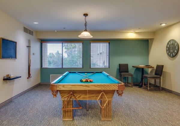 Broadway Proper billiards room with a green felt pool table