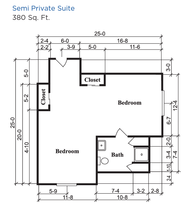 Brookdale Penn Hills Semi-Private Suite Floor Plan