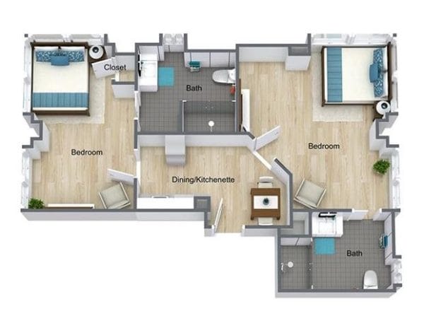 Hollywood Hills, A Pacifica Senior Living Community Floor Plan