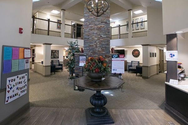 Lobby and resident living room in Cedarwood at Sandy