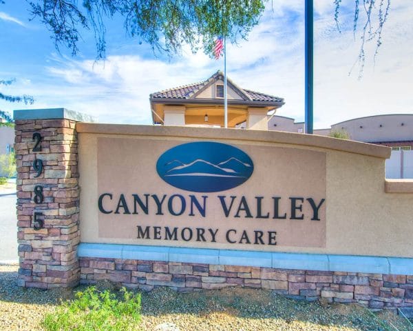 Canyon Valley Memory Care entrance sign