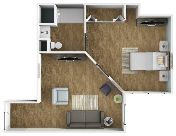 Seaton Chesterfield one bedroom floor plan