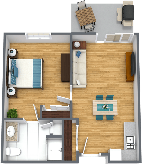 Madison at Clermont One Bedroom A floor plan